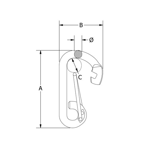 Beaver G316 Stainless Steel Angled Spring Hook