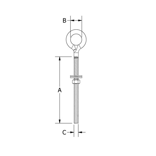 Beaver G304 Stainless Steel Eye Bolt with Nut and 2 Washers