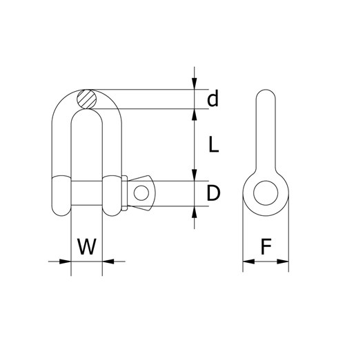 Beaver G50 Stainless Steel Screw Pin Dee Shackle