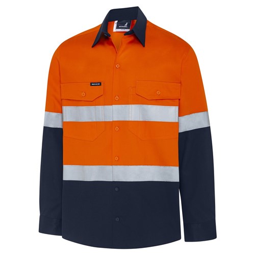 Mack Mens LS 2 Tone Taped Cotton Shirt Modern Fit190 gsm