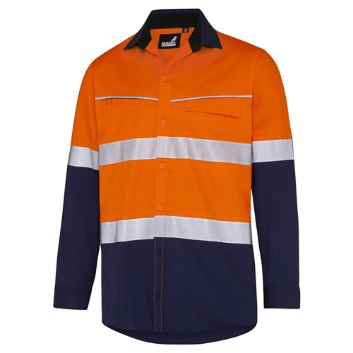Mack Workwear Xenon Mens Hi-Vis Button-Up Shirt with Reflective Tape
