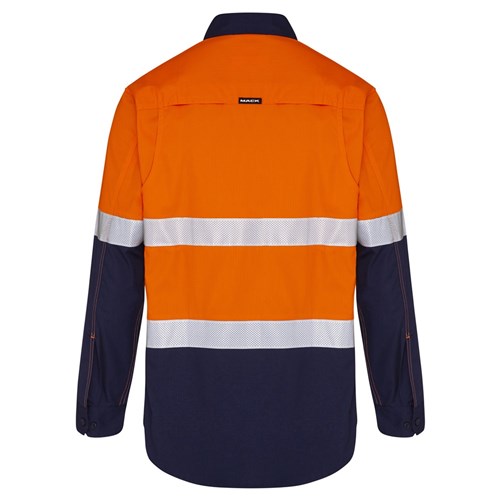 Mack Workwear Xenon Mens Hi-Vis Button-Up Shirt with Reflective Tape