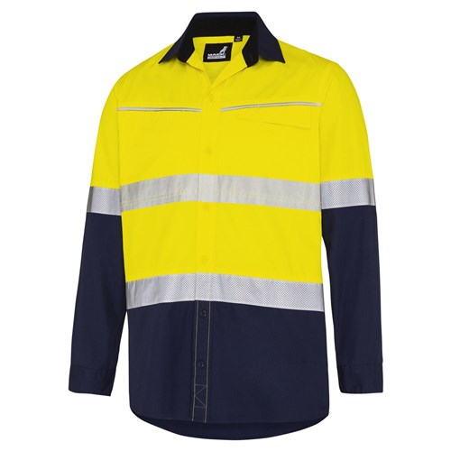 Mack Workwear Xenon Mens Hi-Vis Button-Up Shirt with Reflective Tape