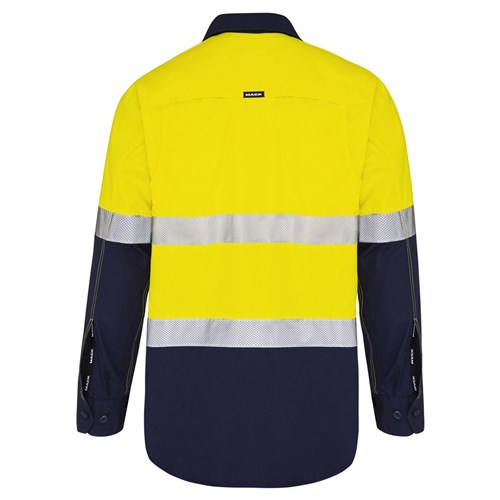 Mack Workwear Xenon Mens Hi-Vis Button-Up Shirt with Reflective Tape