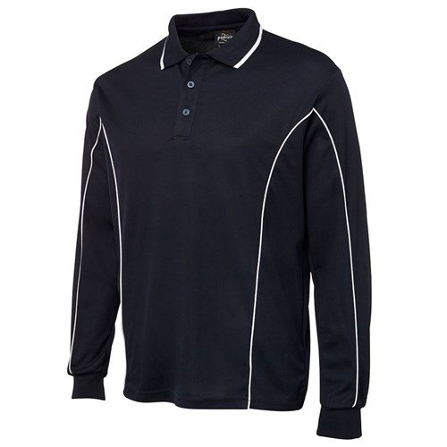 Mens Podium L/S Piping Polo