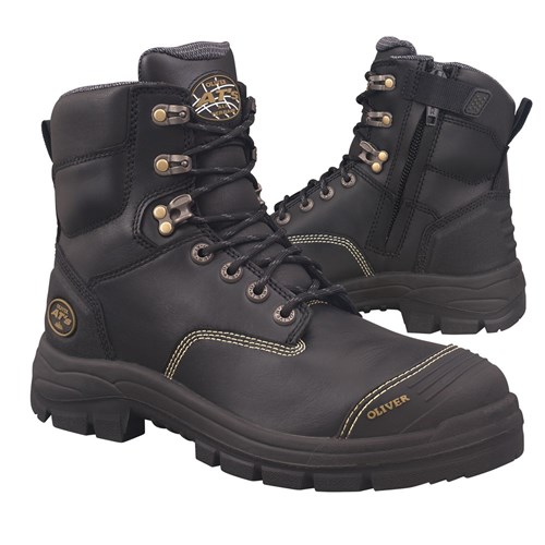 Oliver 55-345Z 150mm Zip Sided Boots Black