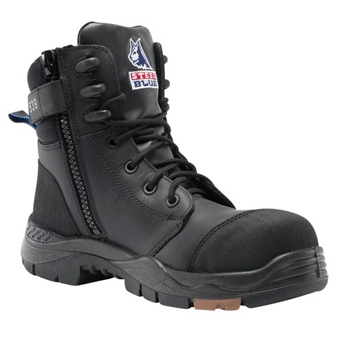 Steel Blue Torquay Zip Sided Safety Boot with Composite Toecap