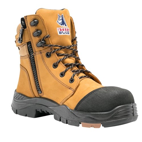 Steel Blue Torquay Zip Sided Safety Boot with Composite Toecap