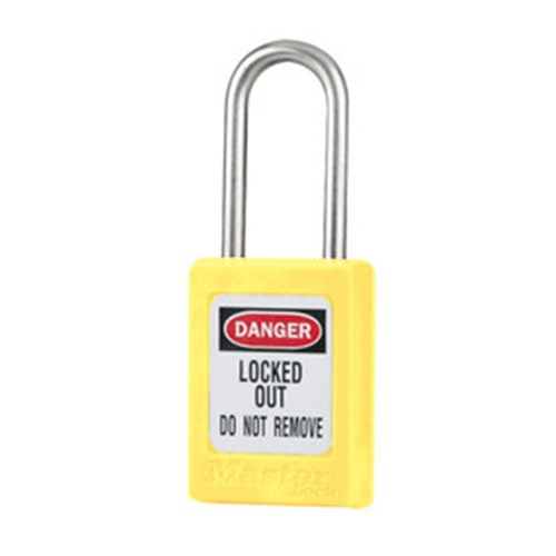 Master Zenex Safety Padlock S/Steel Shk- Yellow