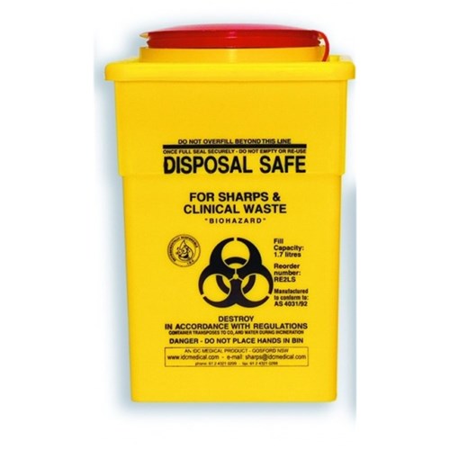 Uneedit Sharps Container Yellow Square 2L