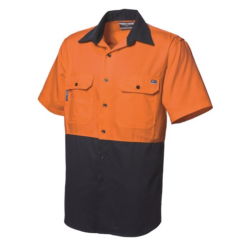 WS Workwear Mens Hi-Vis Button-Up Shirt