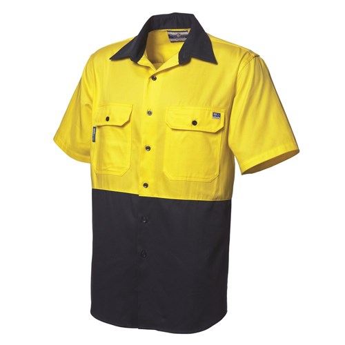 WS Workwear Mens Hi-Vis Button-Up Shirt