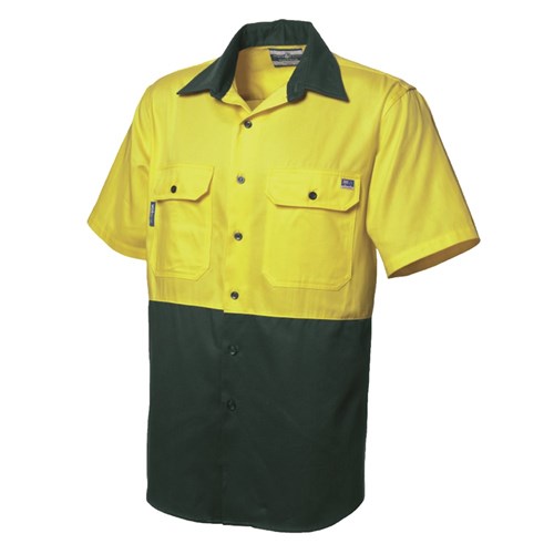 WS Workwear Mens Hi-Vis Button-Up Shirt