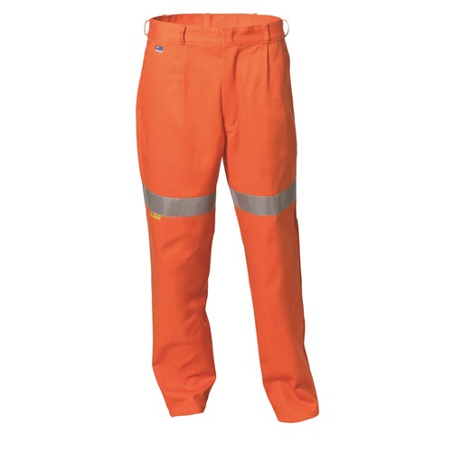 WS Workwear Mens Hi-Vis Drill Trousers with Reflective Tape