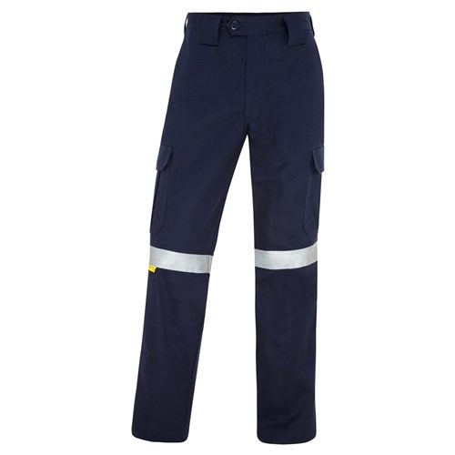 WS Workwear Mens Drill Cargo Pants with Reflective Tape