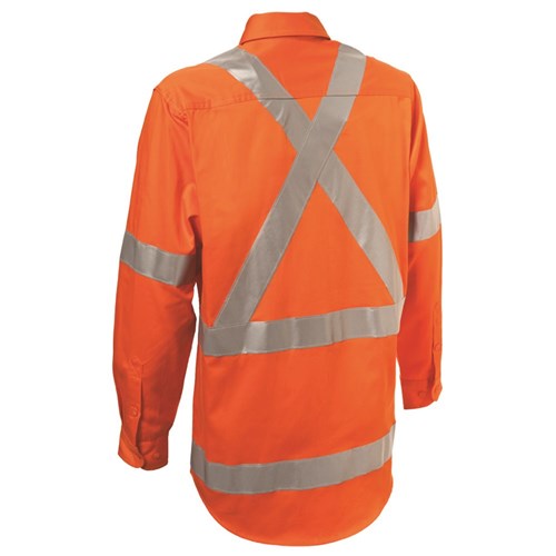 WS Workwear Koolflow Mens Hi-Vis Button-Up Shirt with H-X-Reflective Tape