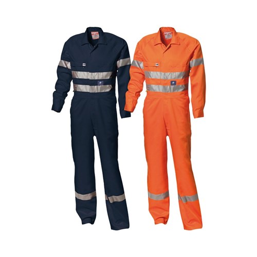 WS Workwear Mens Hi-Vis Drill Coverall with Reflective Tape