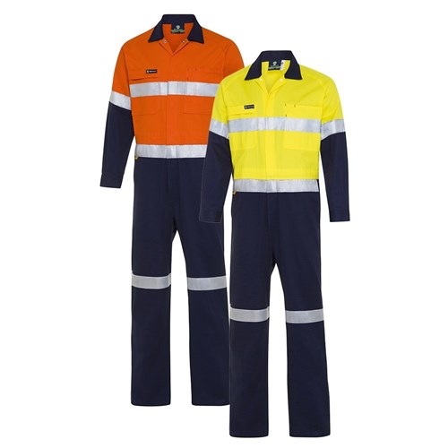 WS Workwear Mens Hi-Vis Drill Overall with Reflective Tape