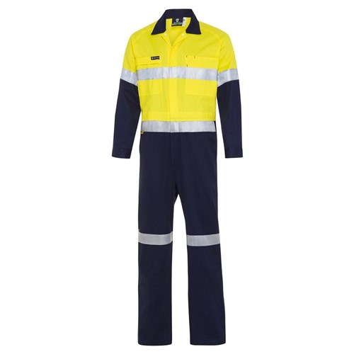 WS Workwear Mens Hi-Vis Drill Overall with Reflective Tape