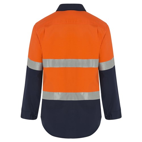 WS Workwear Mens Hi-Vis Half-Button-Up Shirt with Reflective Tape