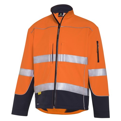 WS Workwear Hi-Vis Water Resistant Soft Shell Jacket with Reflective Tape