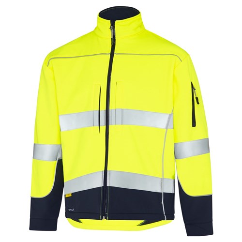 WS Workwear Hi-Vis Water Resistant Soft Shell Jacket with Reflective Tape