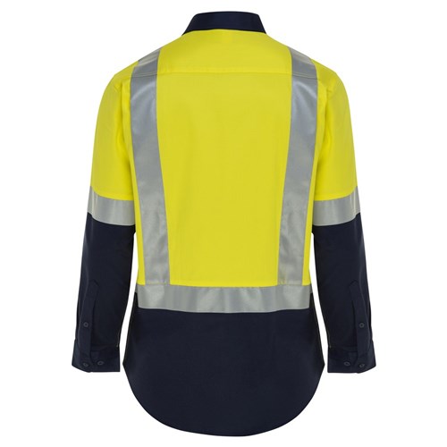 WS Workwear Mens Hi-Vis Button-Up Shirt with H-Reflective Tape