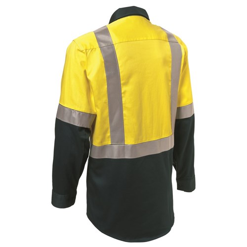 WS Workwear Koolflow Mens Hi-Vis Button-Up Shirt with H-Reflective Tape
