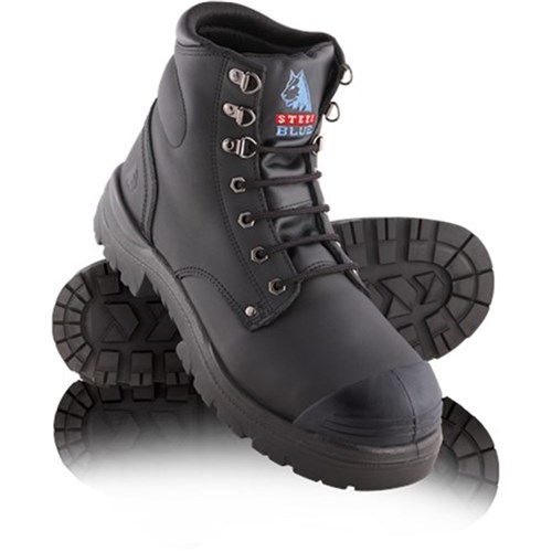 Boot Steel_Blue Argyle Lace_Up Black Size 11.5