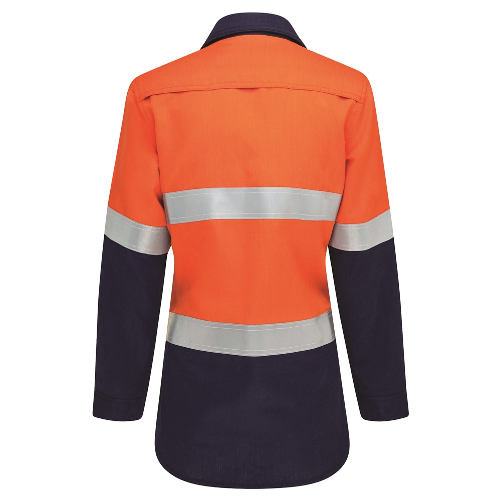 Boomerang Womens Hi-Vis FR Button-Up Shirt with Reflective Tape PPE2 ...