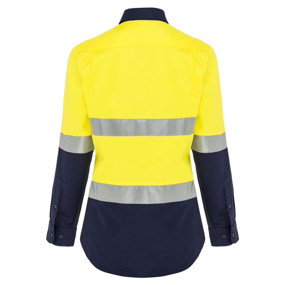 WS Workwear Womens Hi-Vis Button-Up Shirt with Reflective Tape ...